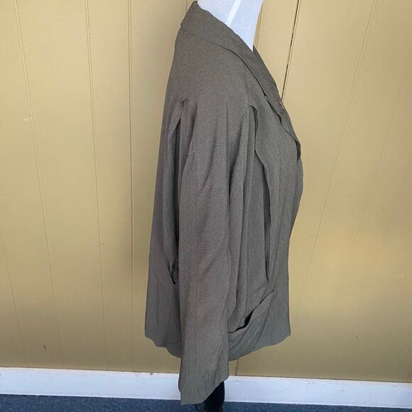 Mr Mr women vintage size 3 three button crepe blazer khaki - Picture 6 of 12